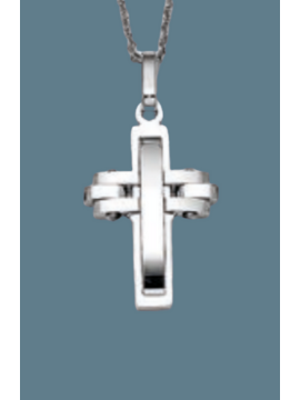 Ανδρικός ατσάλινος σταυρός silver chain