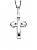 Ανδρικός ατσάλινος σταυρός silver chain