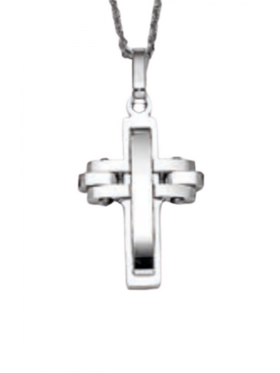 Ανδρικός ατσάλινος σταυρός silver chain