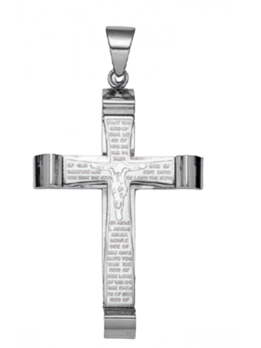 Ανδρικός ατσάλινος σταυρός silver religious