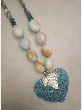 Γυναικείο χειροποίητο επάργυρο κολιέ Corazόn