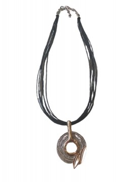 Γυναικείο χειροποίητο κολιέ επιχρυσωμενος ορείχαλκος 24Κ Victorian Black KAX002B