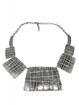 Γυναικείο χειροποίητο κολιέ επαργυρωμένος ορείχαλκος Κίμωλος