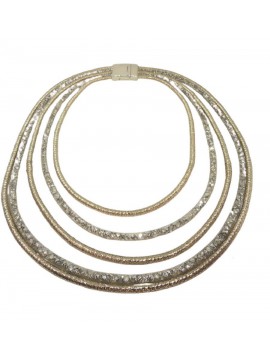 Κολιέ χειροποίητο γυναικείο Crystal Gold κρύσταλλοι