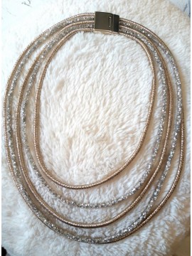 Κολιέ χειροποίητο γυναικείο Crystal Gold κρύσταλλοι