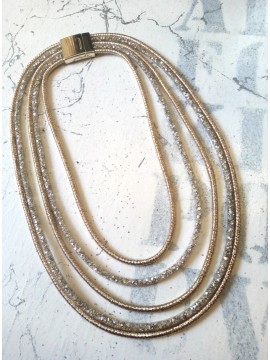 Κολιέ χειροποίητο γυναικείο Crystal Gold κρύσταλλοι