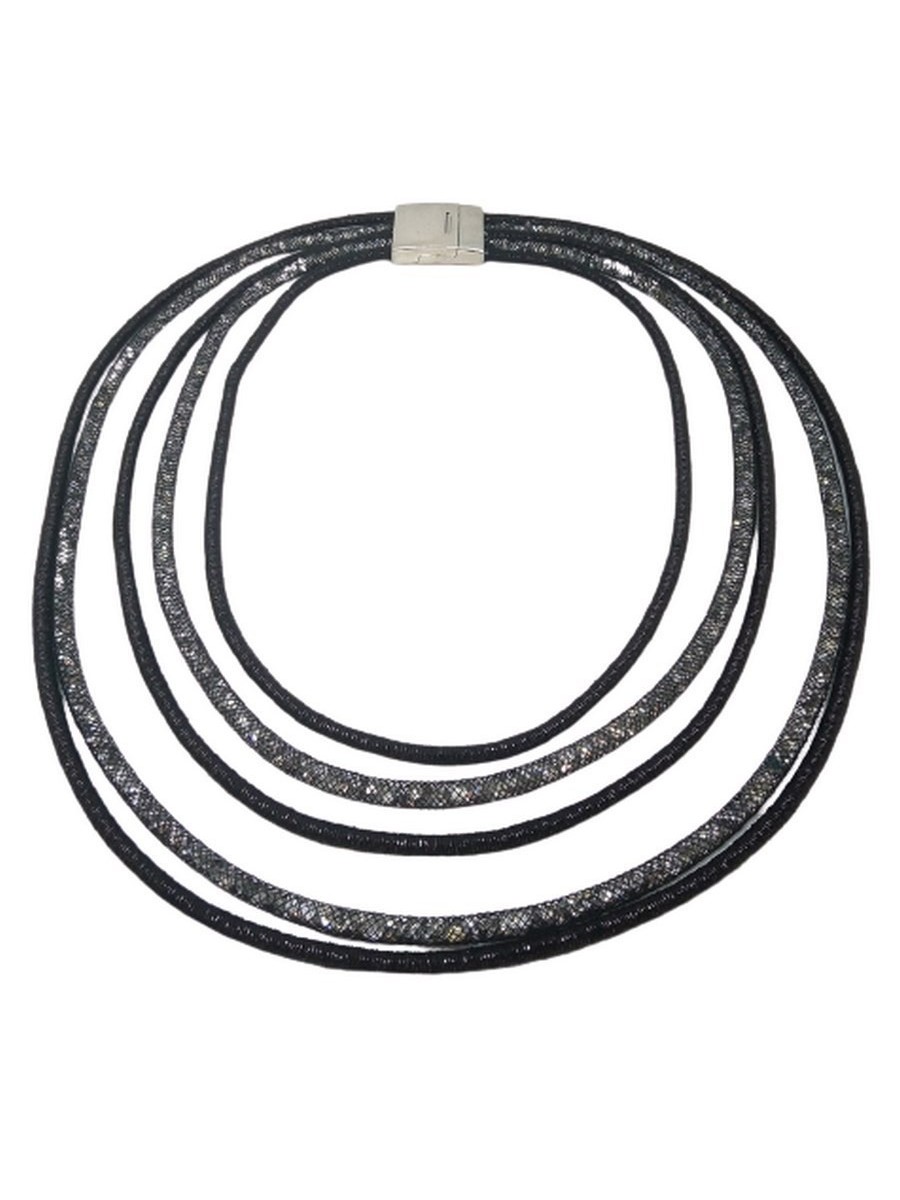 Κολιέ χειροποίητο γυναικείο Crystal Black κρύσταλλοι