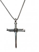Ανδρικός ατσάλινος σταυρός Silver Nail