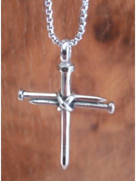 Ανδρικός ατσάλινος σταυρός Silver Nail