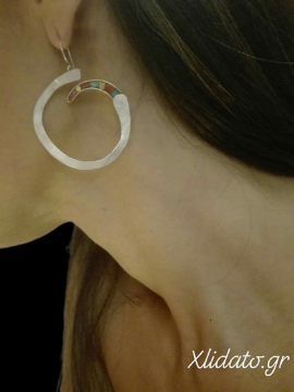 Ψηφιδωτό σκουλαρίκι ασήμι 925 γυναικείο fantasia