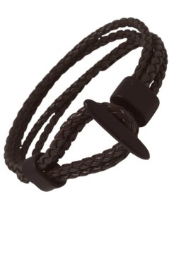 Ανδρικό  ατσάλινο  βραχιόλι θηλιά ethnic brown 