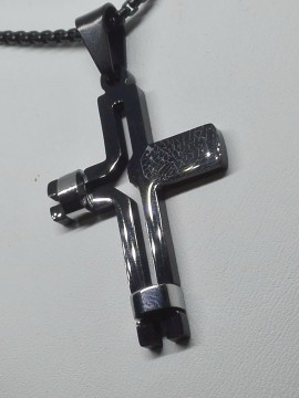 Ανδρικός ατσάλινος σταυρός Double colour II