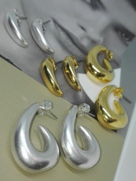 Σκουλαρίκι ατσάλινο drop silver
