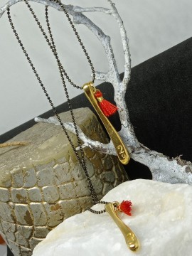 Κολιέ ατσάλινο γούρι πιπεριά χρυσή 23 