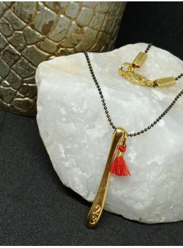 Κολιέ ατσάλινο γούρι πιπεριά χρυσή 23 