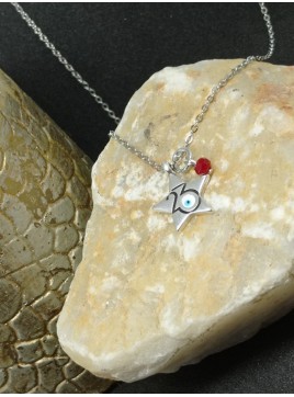 Κολιέ ατσάλινο γούρι αστέρι με μάτι 2023