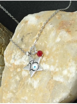 Κολιέ ατσάλινο γούρι αστέρι με μάτι 2023