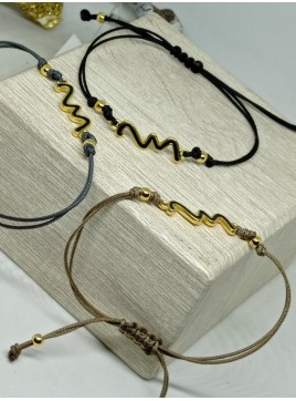 Βραχιόλι ατσάλινο γούρι γκρι 23 