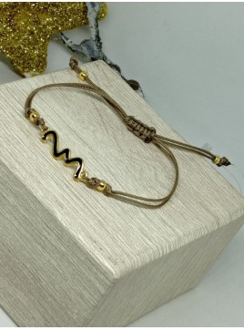 Βραχιόλι ατσάλινο γούρι καφέ 23 