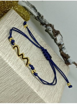 Βραχιόλι ατσάλινο γούρι μπλε 23 