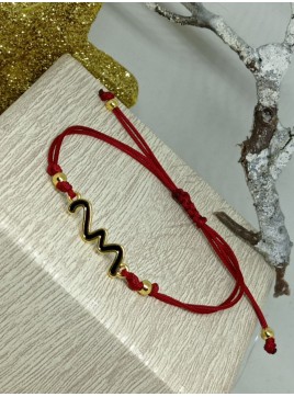 Βραχιόλι ατσάλινο γούρι κόκκινο 23 