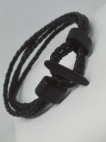 Ανδρικό  ατσάλινο  βραχιόλι θηλιά ethnic black 