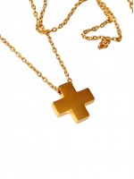 Ατσάλινος χειροποίητος σταυρός gold plate