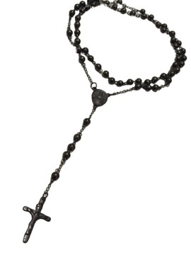 Μοντέρνο ατσάλινο ροζάριο σταυρός black