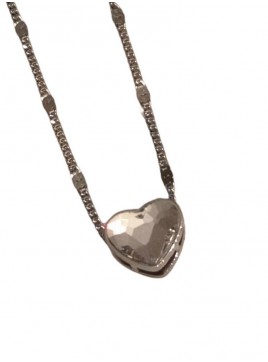 Κολιέ ατσάλινο γυναικείο καρδιά με κρύσταλλο