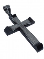 Ανδρικός ατσάλινος σταυρός black religious