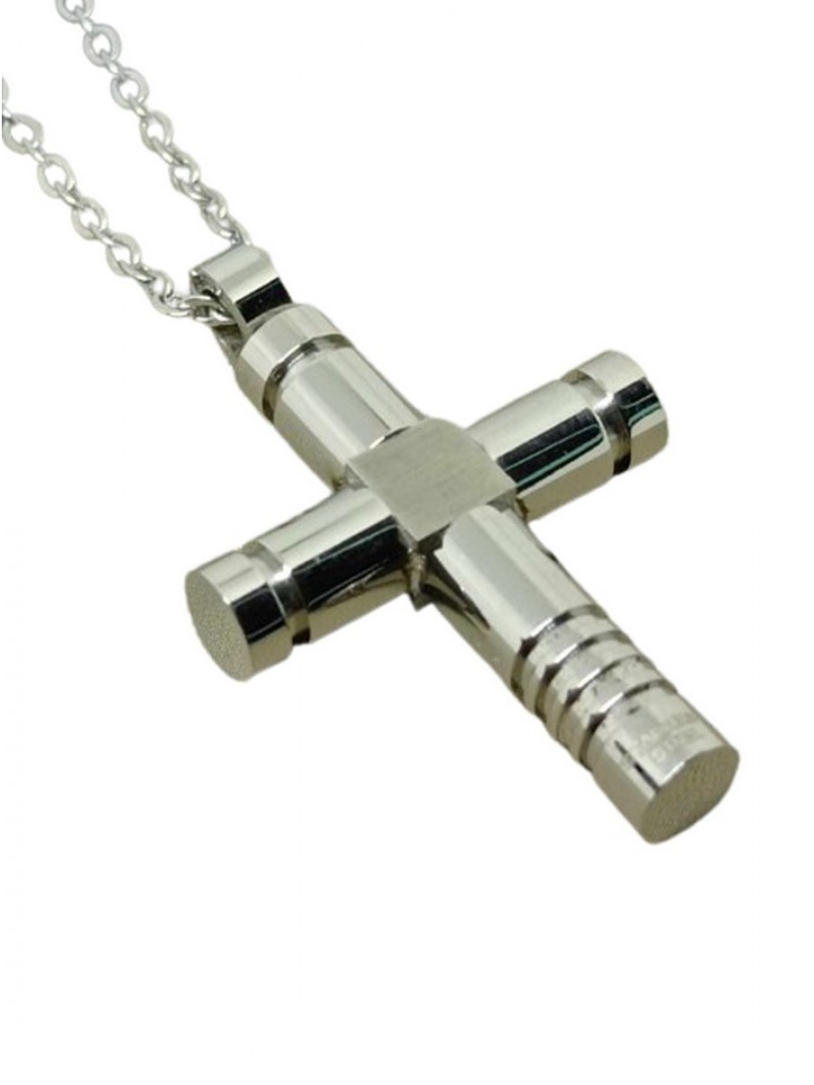 Ανδρικός ατσάλινος σταυρός silver Bolt
