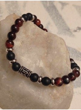 Ροζάριο ατσάλινο χειροποίητο βαρελάκι braun