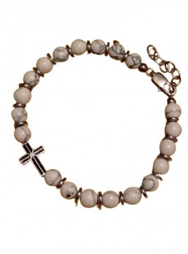 Ροζάριο ατσάλινο χειροποίητο white cross