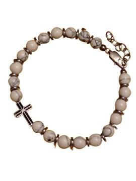 Ροζάριο ατσάλινο χειροποίητο white cross